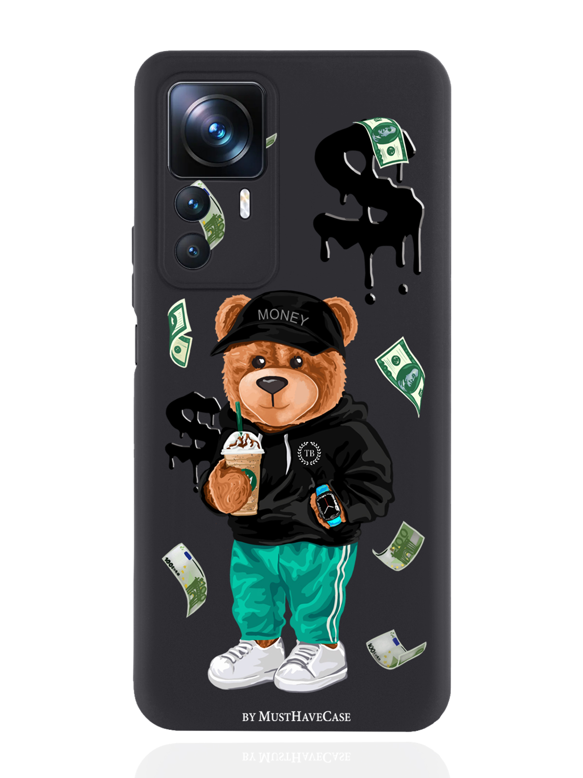 

Чехол MustHaveCase для Xiaomi 12T Tony Bear/ Мишка Тони черный, Черный;зеленый;коричневый