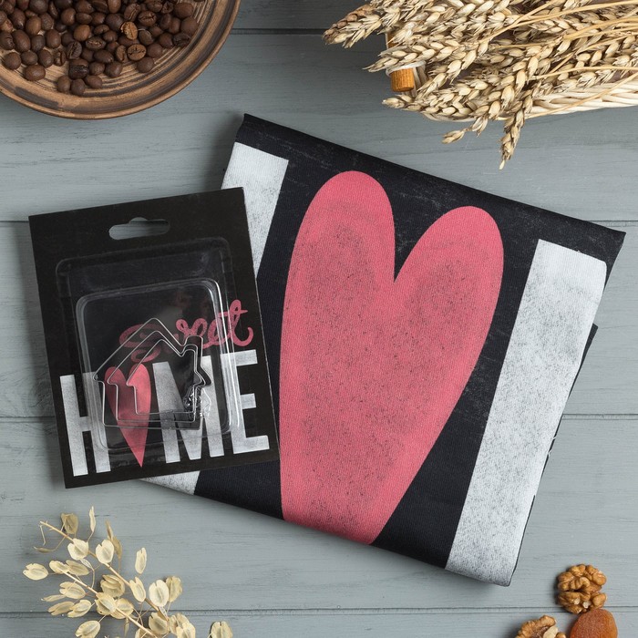 

Набор "Home" полотенце 40х73см, саржа 190гр/м2, формочки для печенья, Sweet home Этель