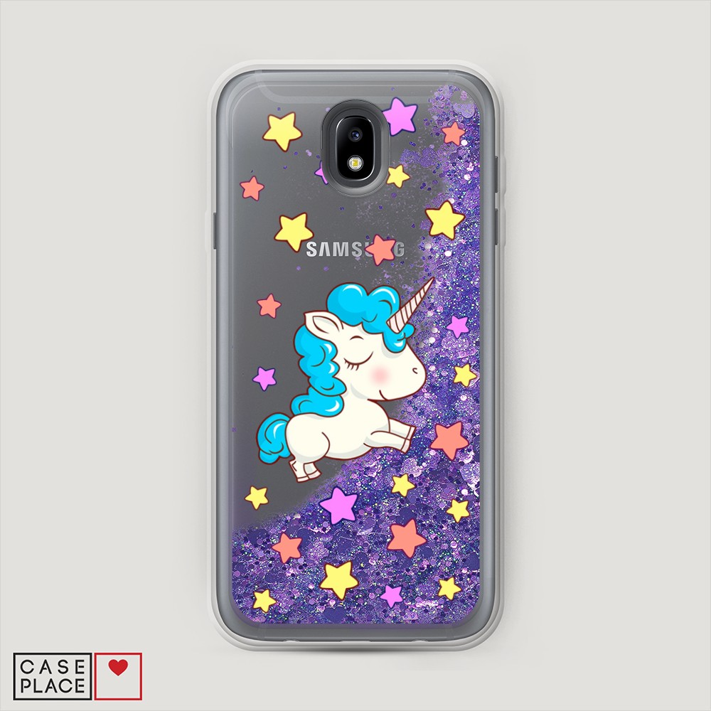 

Жидкий чехол с блестками "Звездный единорог" на Samsung Galaxy A91