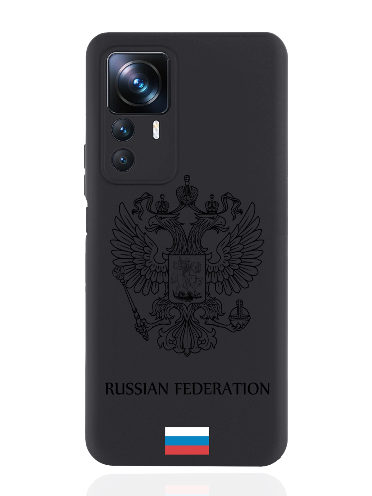 фото Чехол musthavecase для xiaomi 12t черный лаковый герб россия черный