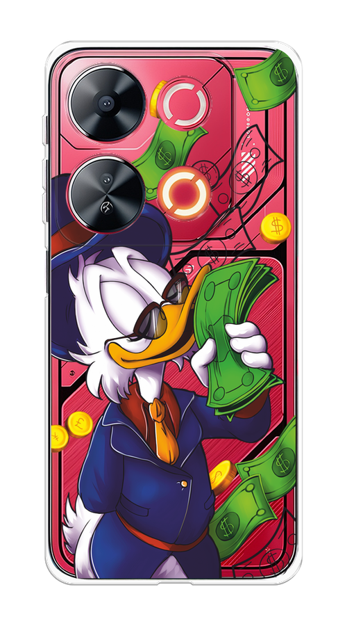 

Чехол на Itel P65 "Scrooge McDuck with Money", Синий;зеленый;белый, 3202350-1