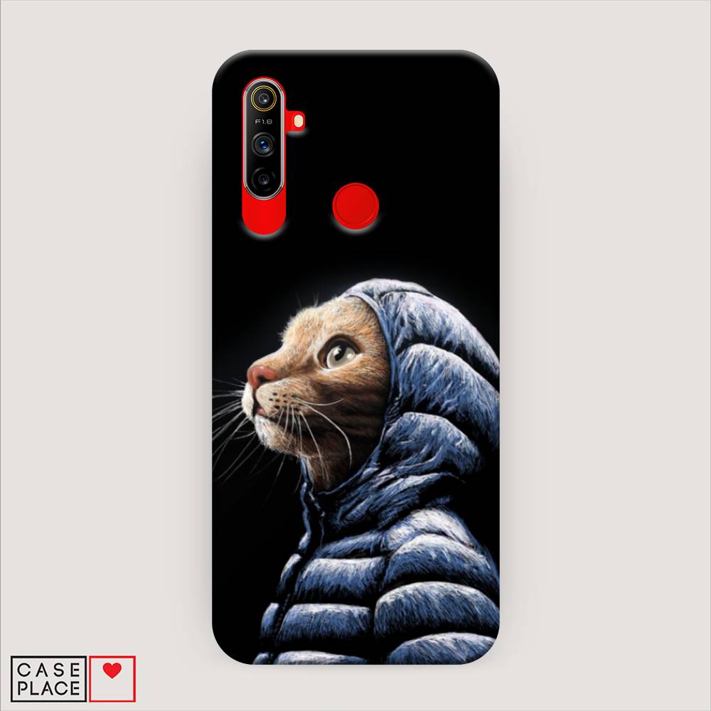 

Пластиковый чехол "Кот в капюшоне" на Realme C3, 253020-1