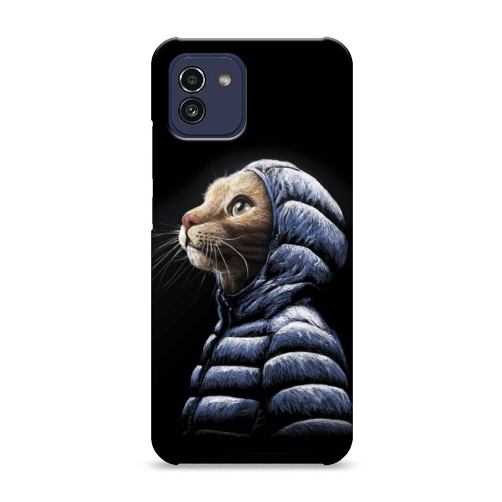 

Пластиковый чехол "Кот в капюшоне" на Samsung Galaxy A03, 2104920-1
