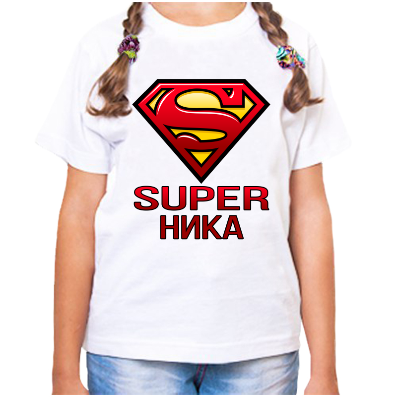 

Футболка девочке белая 22 р-р супер ника, Белый, fdd_super_nika