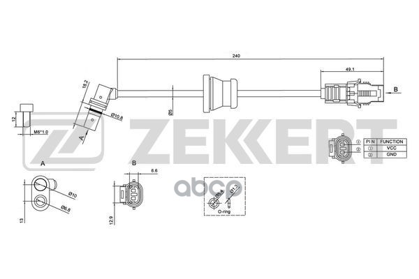 

Датчик Abs Задн. Chevrolet Captiva (C100 C140) 06- Opel Antara A 06- Zekkert Se-6122