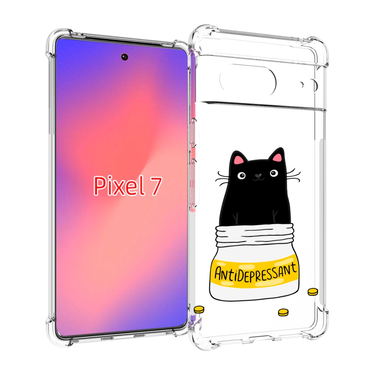

Чехол Mypads Антидеприсан Для Google Pixel 7, Прозрачный, Tocco
