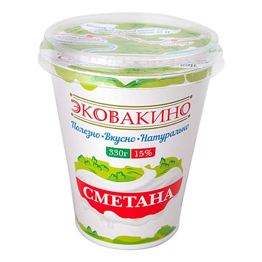 

Сметана Эковакино 15 % 330 г бзмж