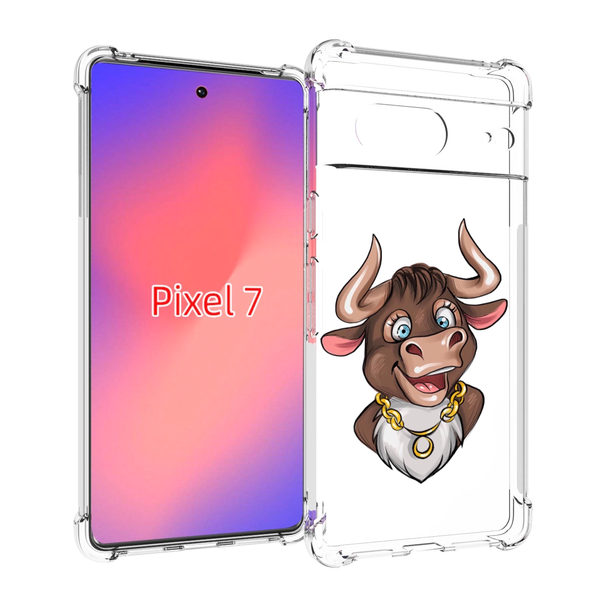 

Чехол Mypads Бычок Для Google Pixel 7, Прозрачный, Tocco