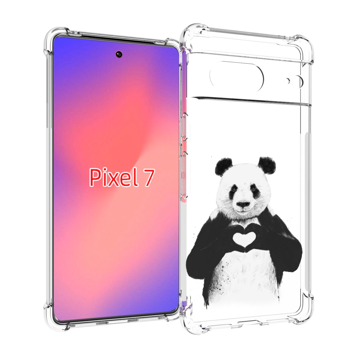 

Чехол Mypads Влюбленная Панда Для Google Pixel 7, Прозрачный, Tocco