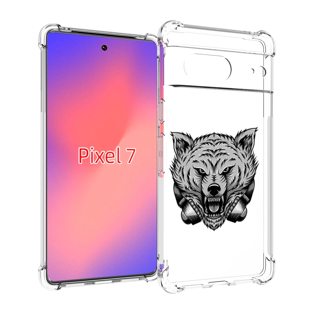 

Чехол Mypads Волк-В-Наушниках Мужской Для Google Pixel 7, Прозрачный, Tocco
