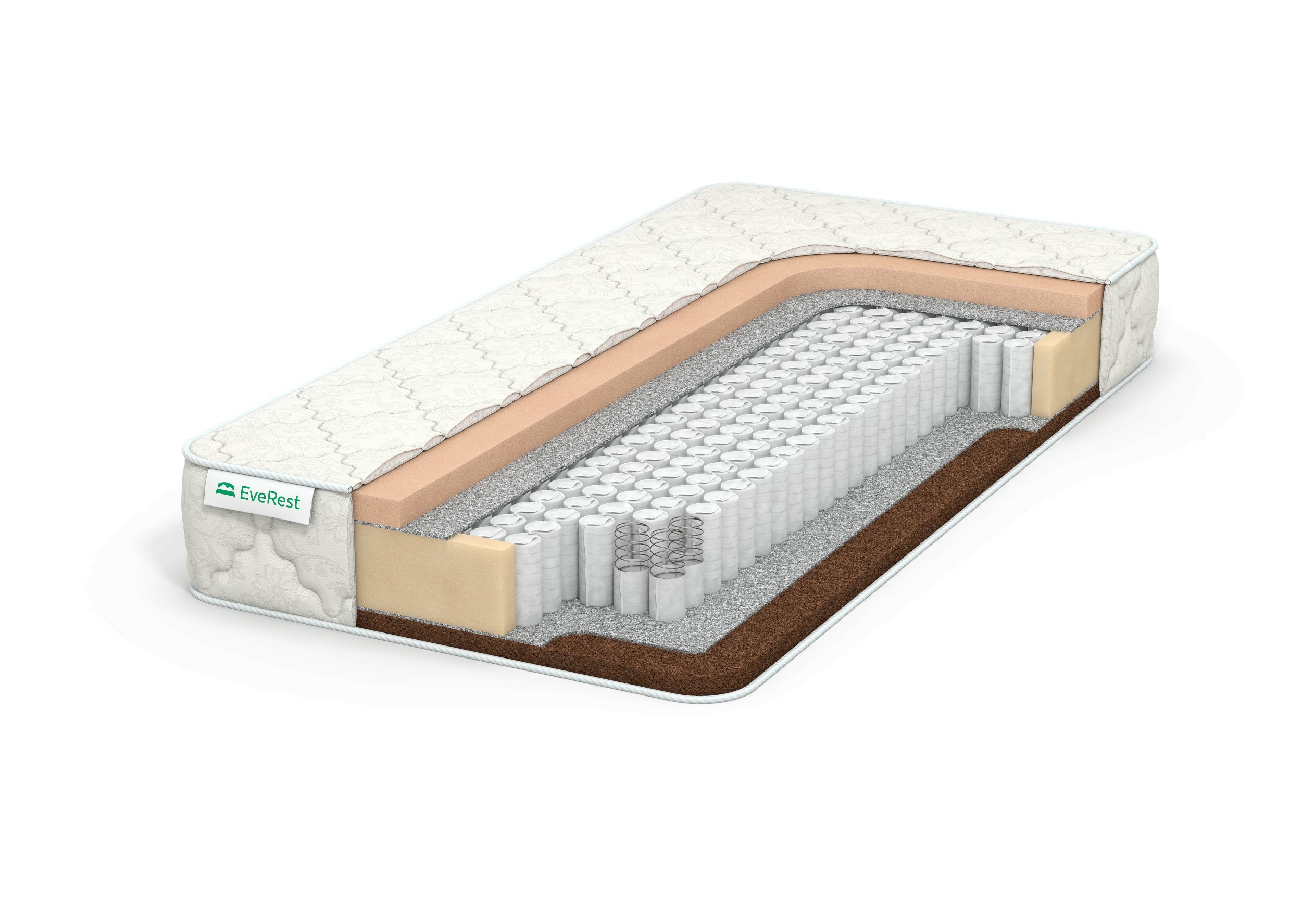 

Матрас EVEREST Ту-Вэй Кокос Мемори TFK 140х210, Бежевый;белый;серый;серебристый, Кокос Мемори TFK