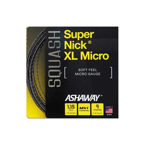 

Струна для сквоша Ashaway SuperNick XL Micro 9 м, black/white, 1,15 мм, SuperNick XL Micro