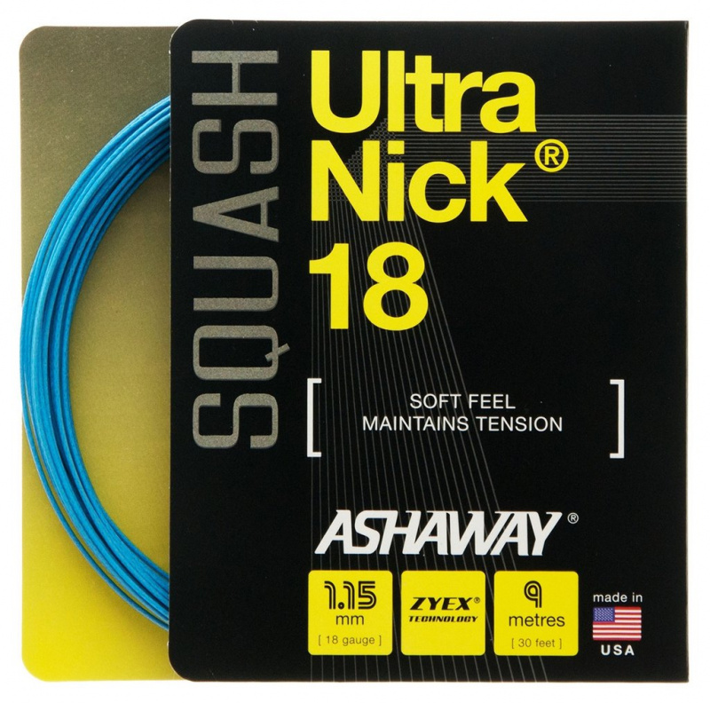 фото Струна для сквоша ashaway ultranick 18 9 м, blue, 1,15 мм