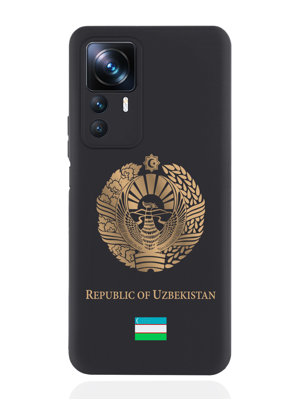

Чехол SignumCase для Xiaomi 12T Золотой Герб Узбекистана черный, Золотистый;черный