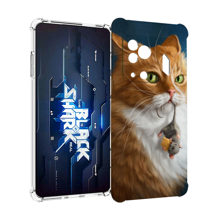 

Чехол MyPads Кот-и-мышь для Xiaomi Black Shark 5 Pro, Прозрачный, Tocco
