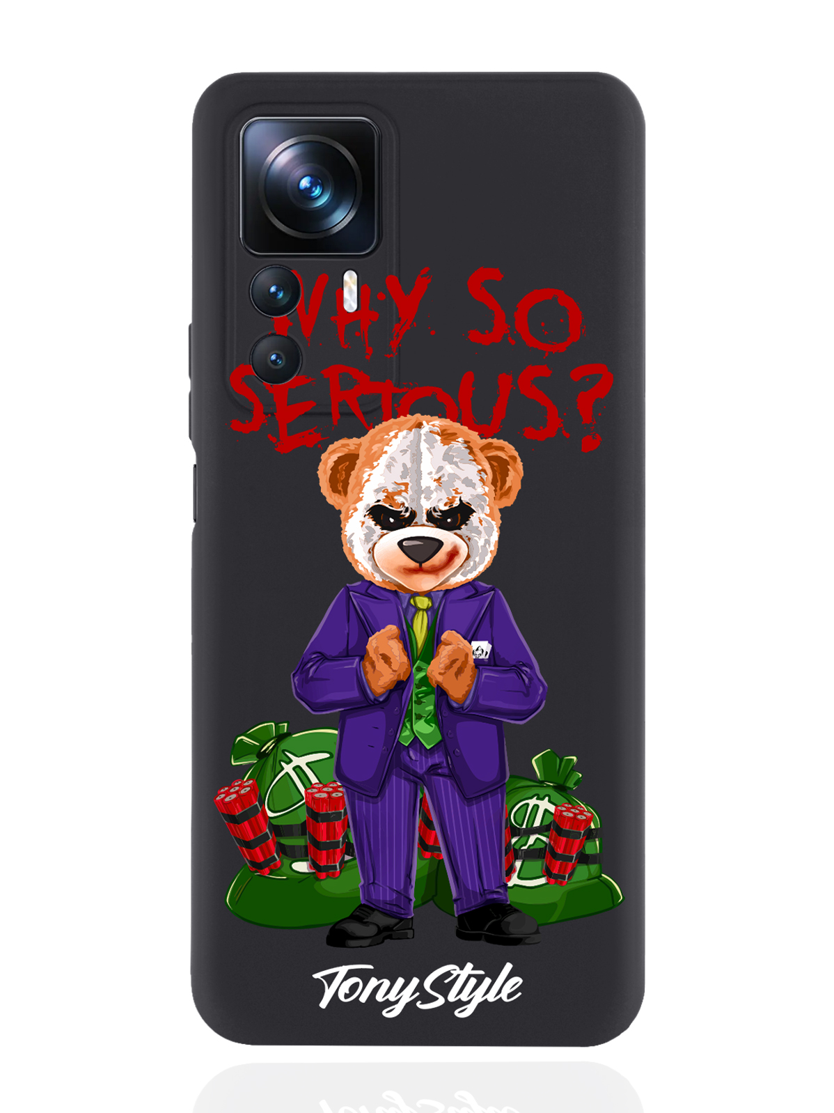

Чехол Tony Style для Xiaomi 12T Tony Style Why so serious черный, Разноцветный