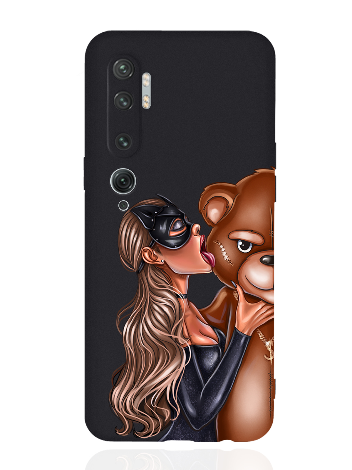 

Чехол MustHaveCase для Xiaomi Mi Note 10/10 Pro Кошечка и мишка черный, Черный;коричневый