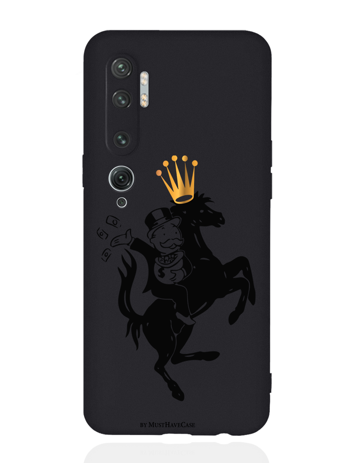

Чехол MustHaveCase для Xiaomi Mi Note 10/10 Pro Monopoly на коне черный, Черный;золотистый