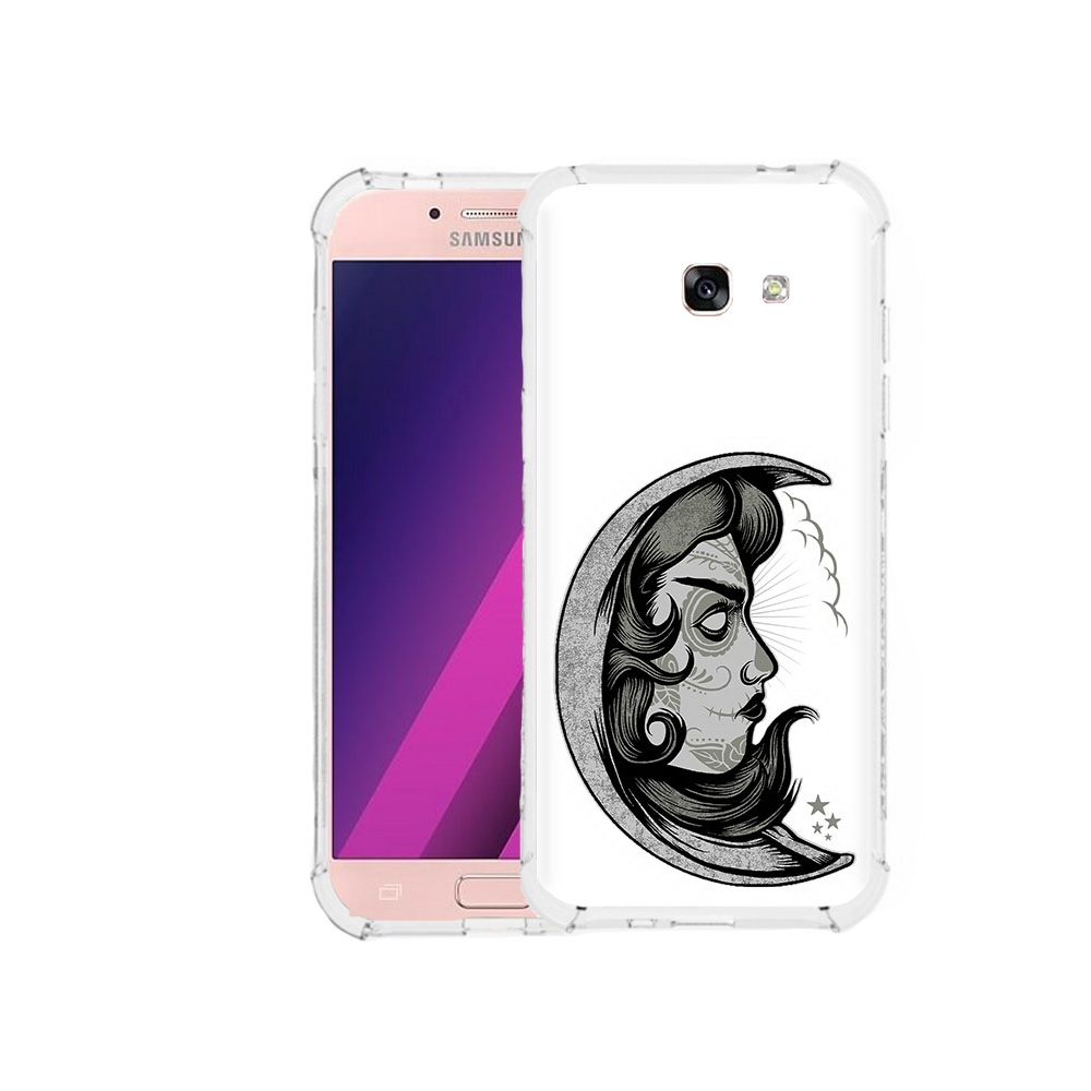 

Чехол MyPads Tocco для Samsung Galaxy A5 черно белая луна с лицом (PT51293.578.680), Прозрачный, Tocco