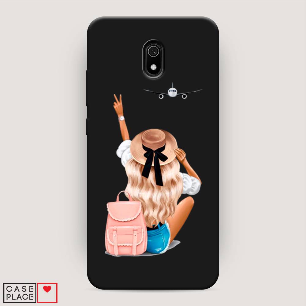 фото Матовый силиконовый чехол "автостопом самолетом" на xiaomi redmi 8a awog