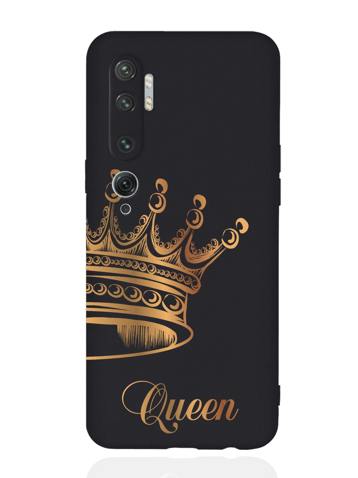 

Чехол MustHaveCase для Xiaomi Mi Note 10/10 Pro Парный чехол корона Queen черный, Черный;золотистый