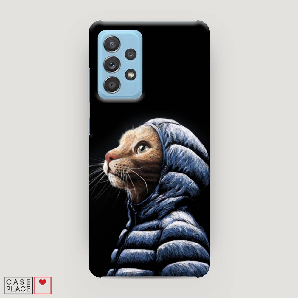 фото Пластиковый чехол "кот в капюшоне" на samsung galaxy a52 awog