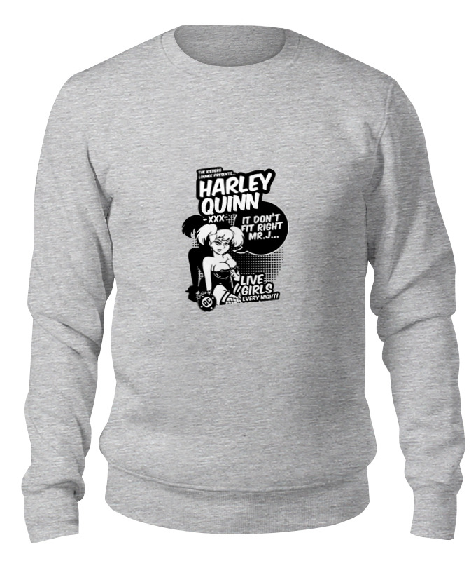 

Свитшот унисекс Printio Харли квинн (harley quinn) серый L, Харли квинн (harley quinn)