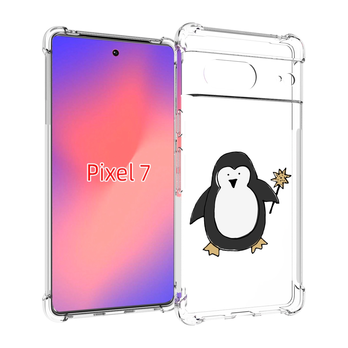 

Чехол Mypads Волшебный Пингвин Для Google Pixel 7, Прозрачный, Tocco