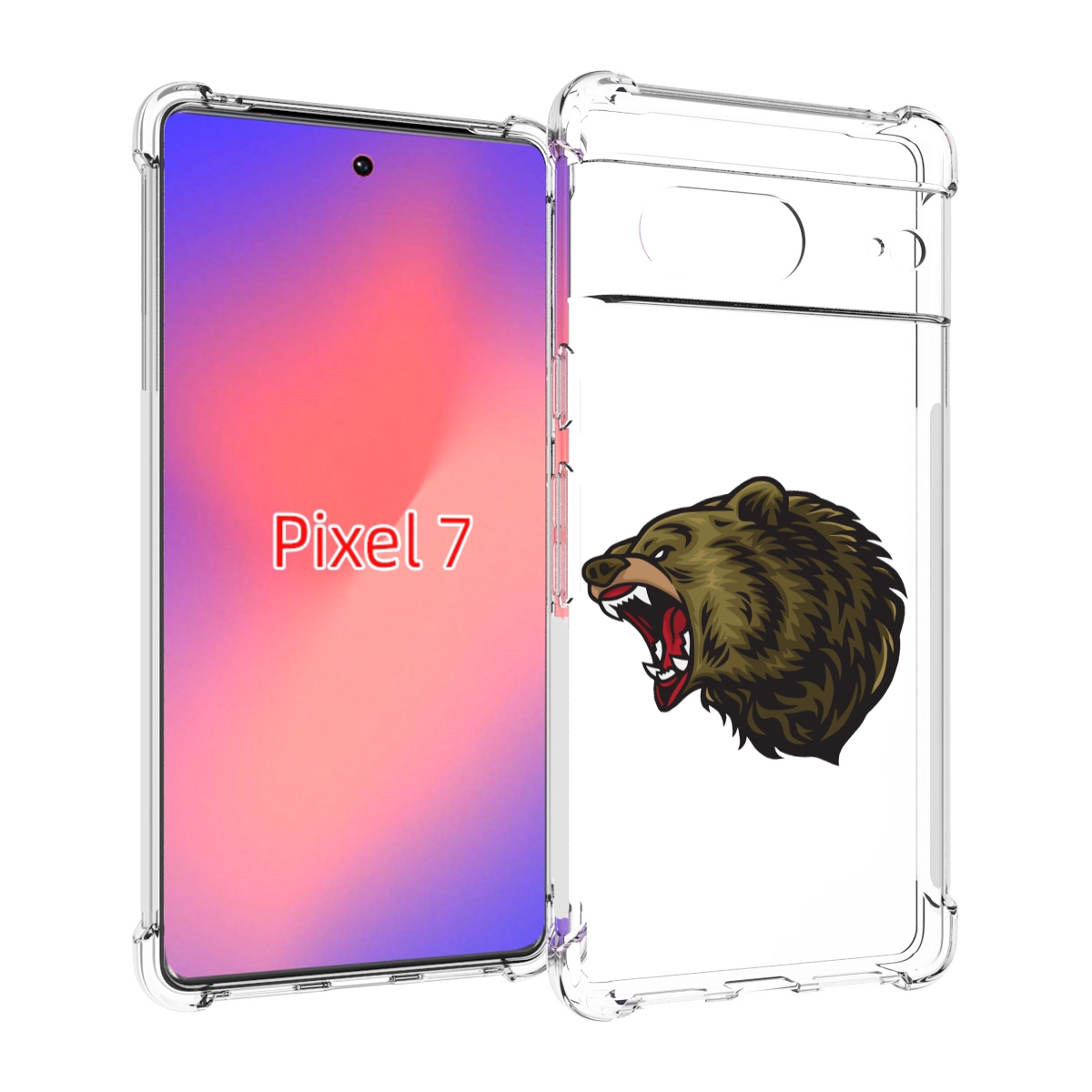 

Чехол Mypads Голова-Медведь Для Google Pixel 7, Прозрачный, Tocco