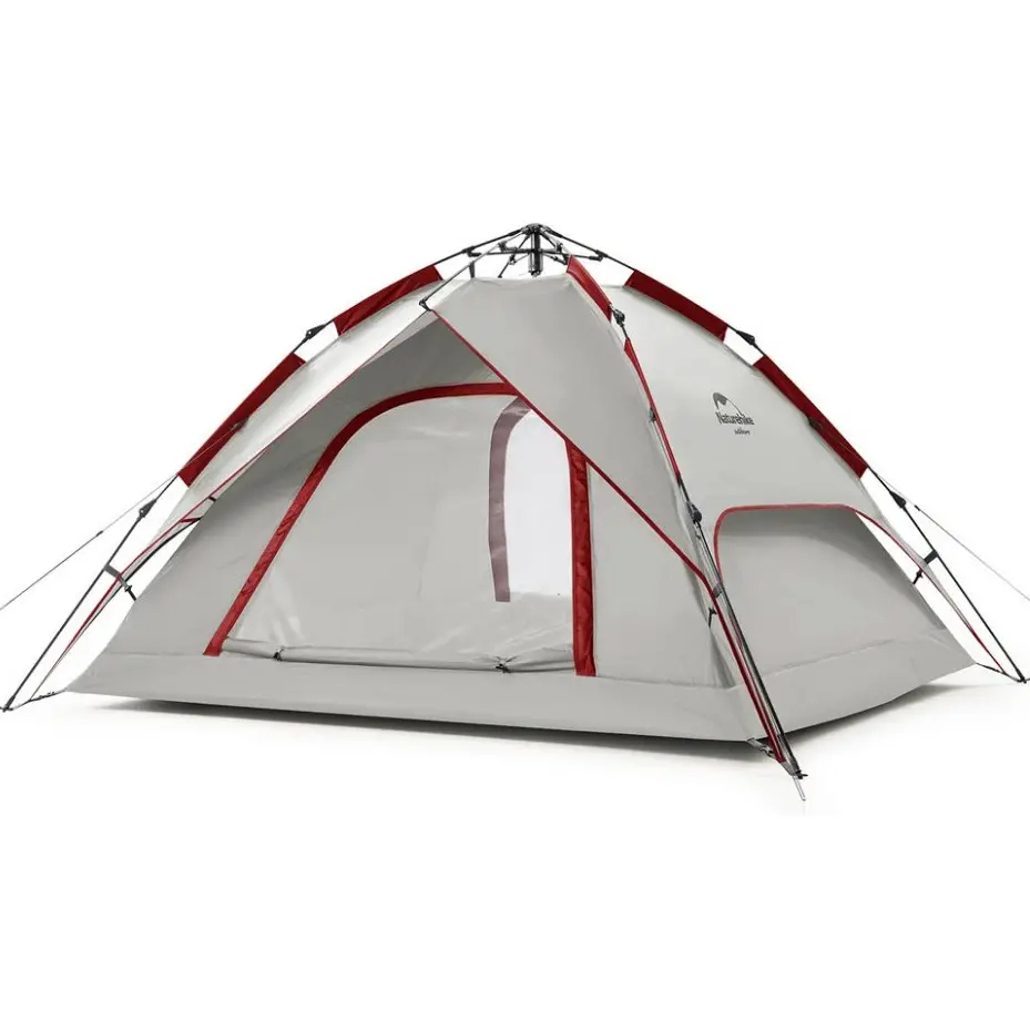 

Палатка Naturehike автоматическая, на 3-4 человека, красно-серая, Красный;серый