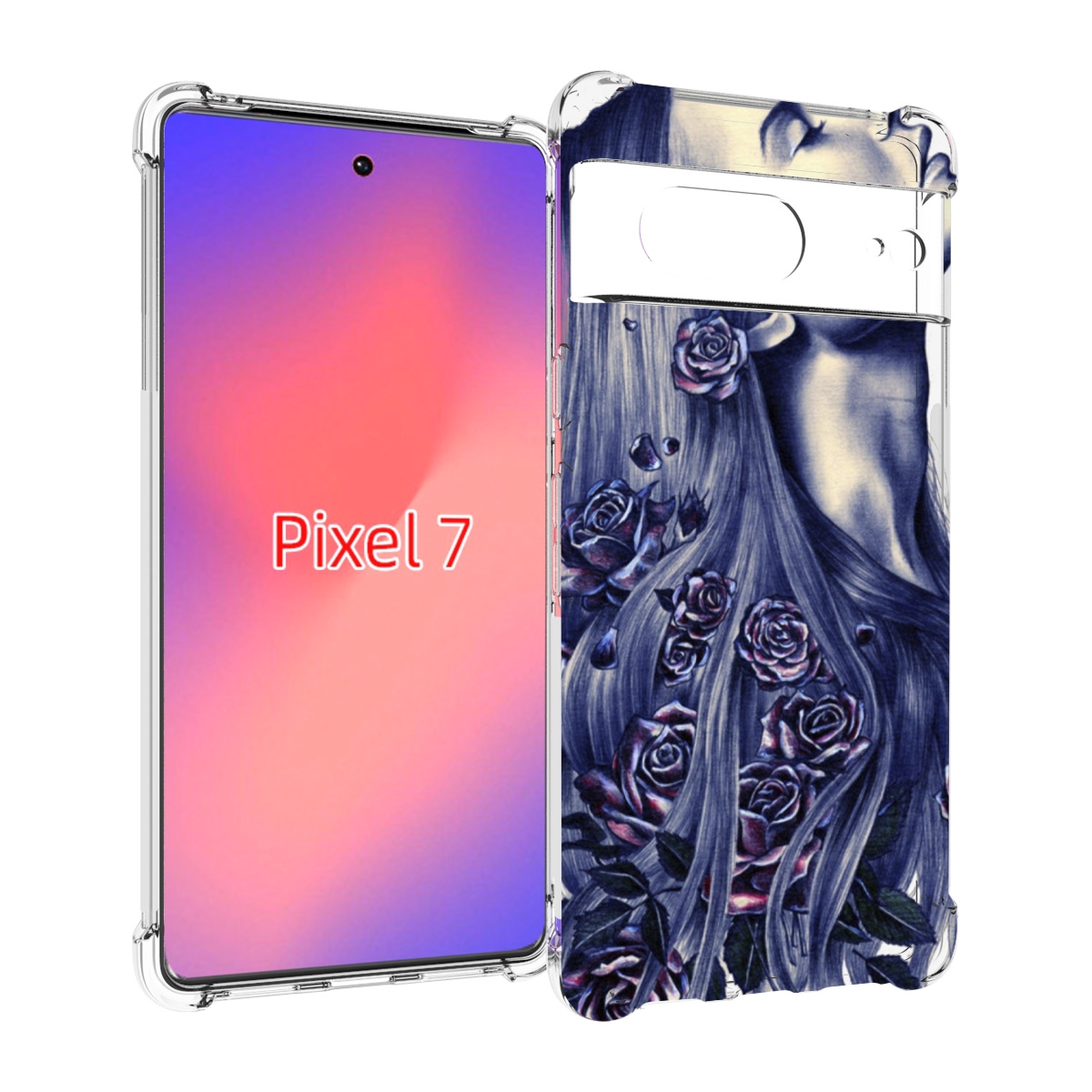

Чехол Mypads Девушка С Розами Женский Для Google Pixel 7, Прозрачный, Tocco