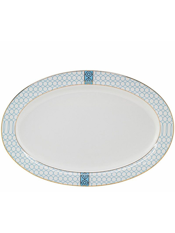 

Блюдо сервировочное овальное Тиффани Lenardi 355 см 145-309, Голубой