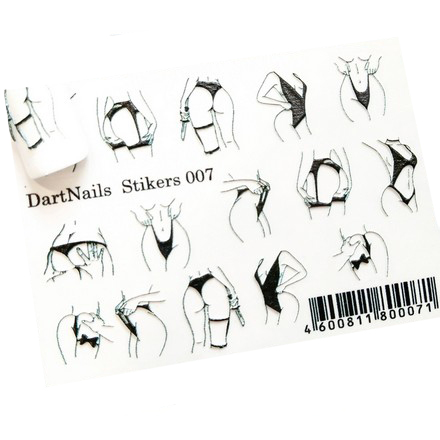 

Набор, DartNails, 3D-стикер «Ножки. Девушки» №007, 2 шт.