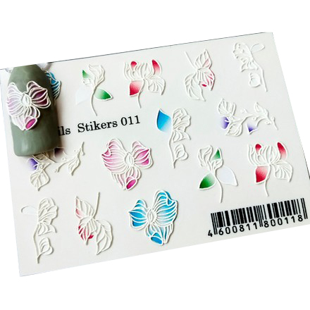 

Набор, DartNails, 3D-стикер «Цветы микс» №011, 2 шт.