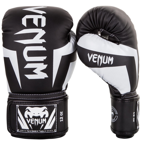 Боксерские перчатки Venum Elite Black/White (14 oz)
