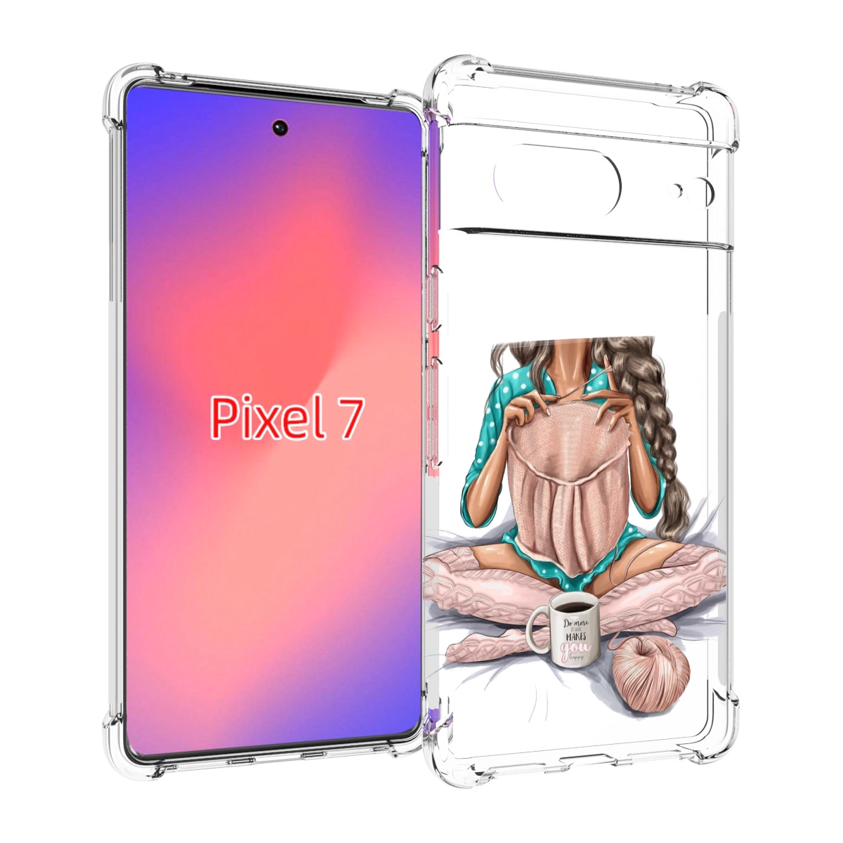 

Чехол Mypads Девушка-Вяжет Женский Для Google Pixel 7, Прозрачный, Tocco