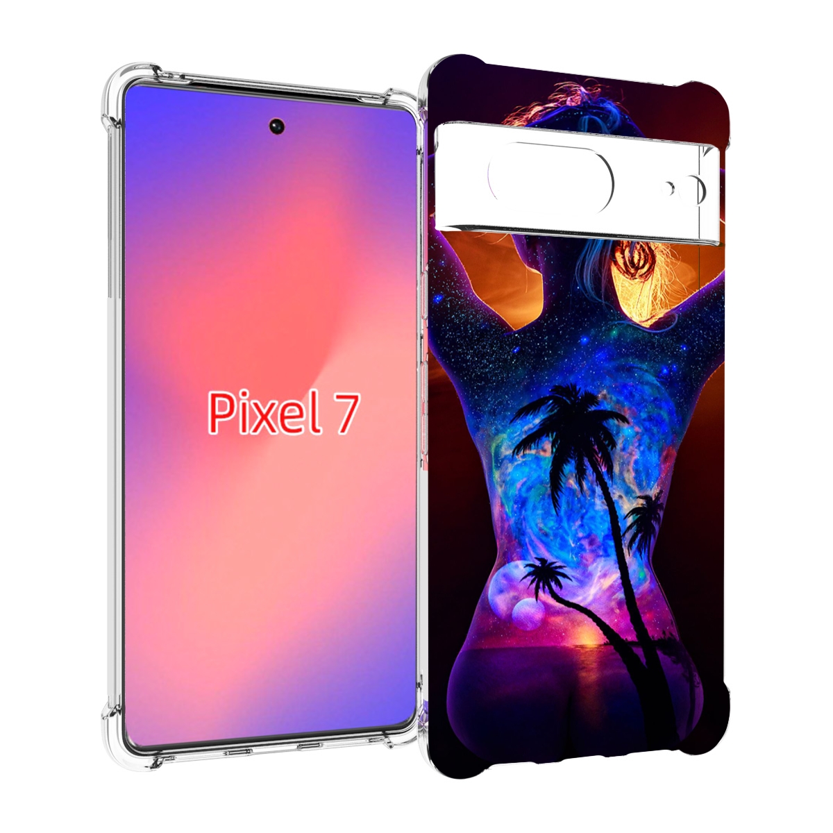 

Чехол Mypads Девушка-И-Пальмы Женский Для Google Pixel 7, Прозрачный, Tocco