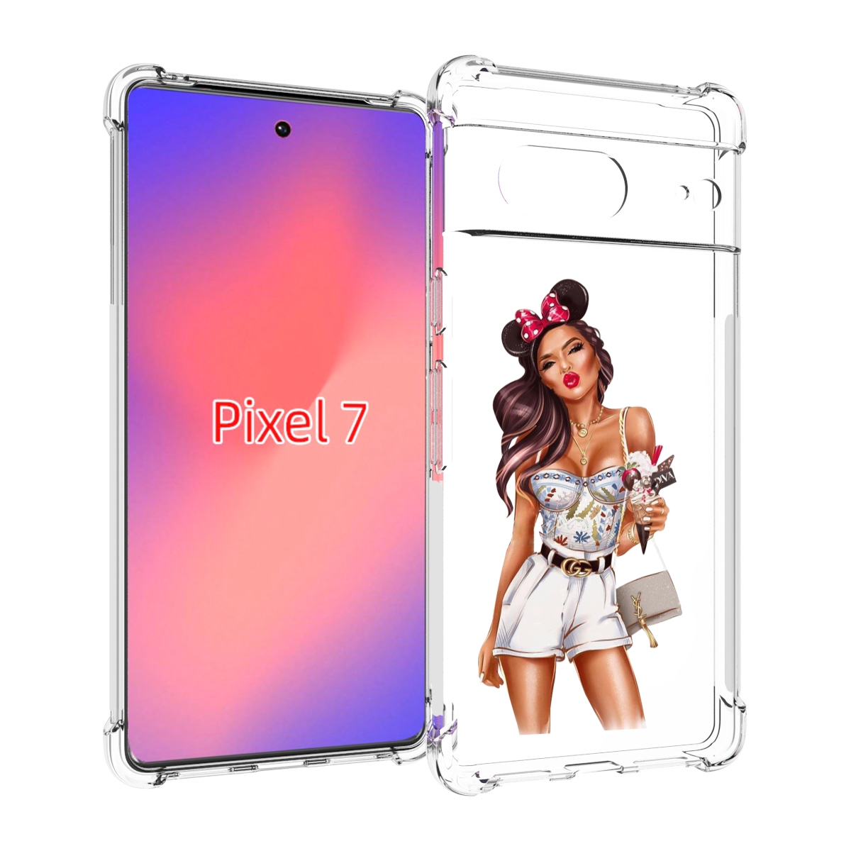 

Чехол Mypads Девушка-Микки Для Google Pixel 7, Прозрачный, Tocco