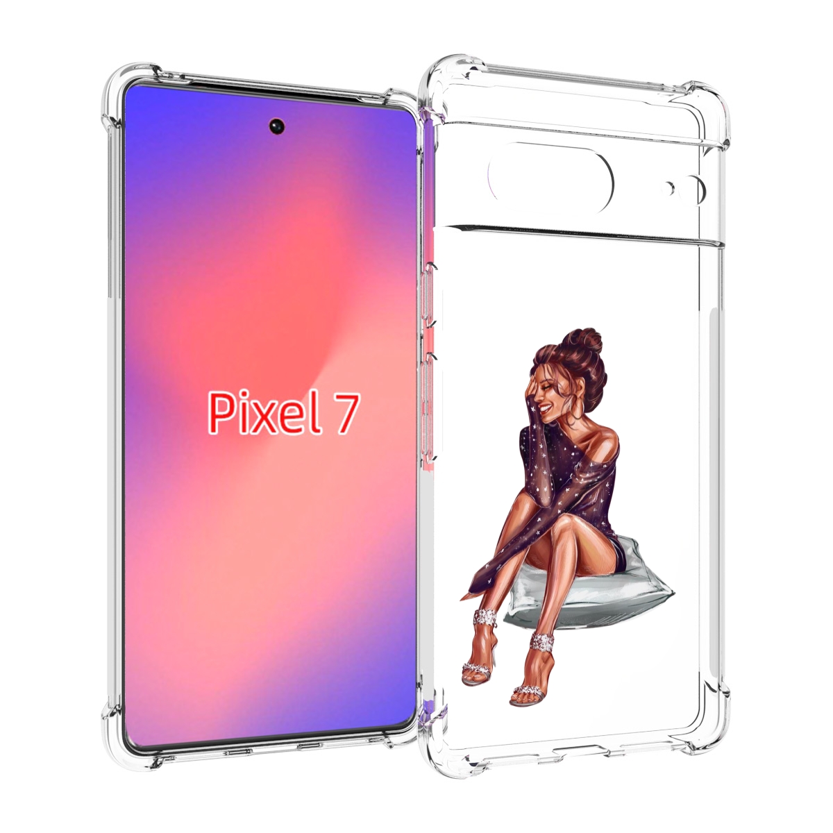 

Чехол Mypads Девушка-На-Подушке Женский Для Google Pixel 7, Прозрачный, Tocco