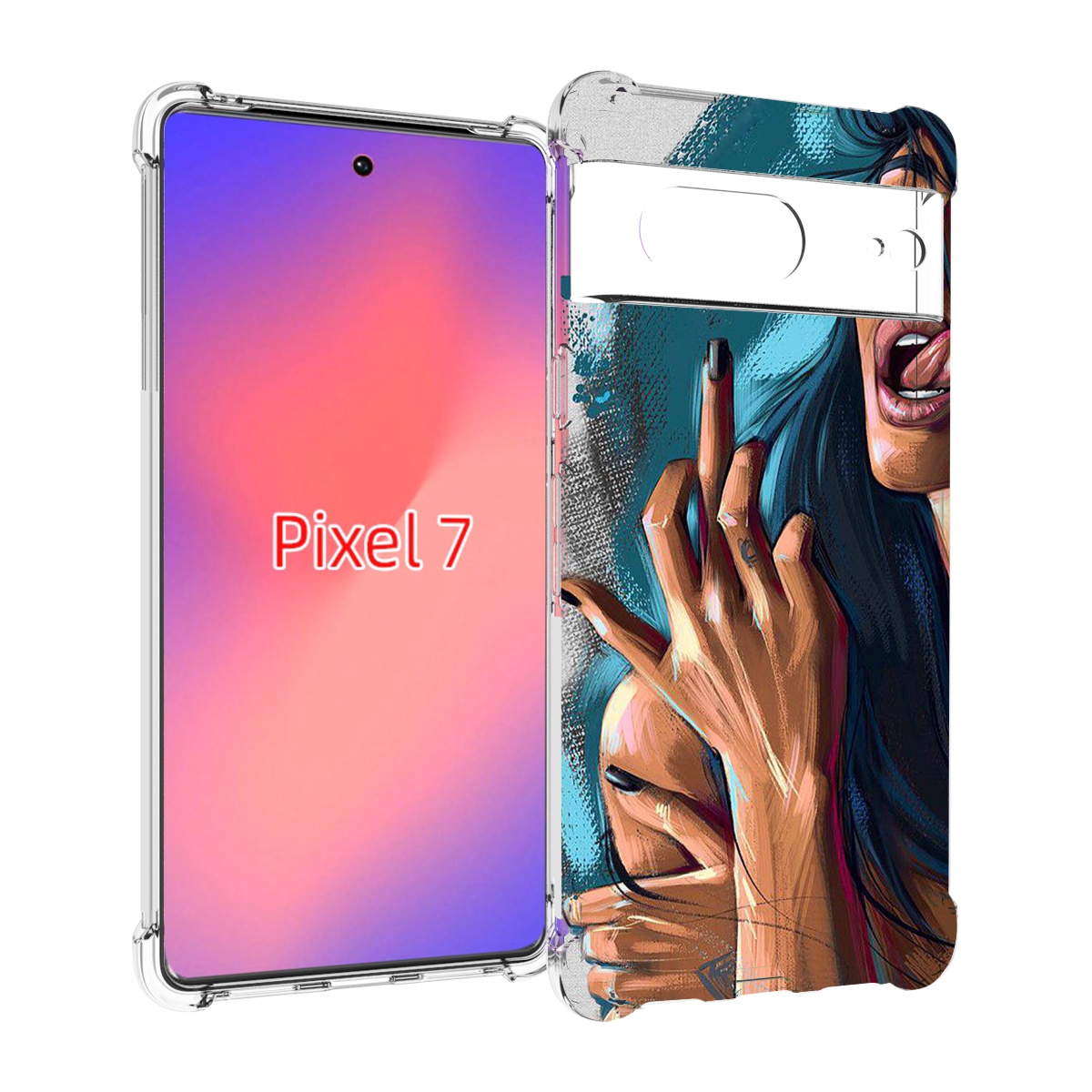 

Чехол Mypads Девушка-Нарисованная-Дерзкая Женский Для Google Pixel 7, Прозрачный, Tocco