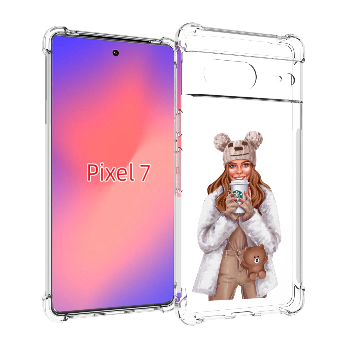 

Чехол Mypads Девушка-С-Кофе-Старбакс Женский Для Google Pixel 7, Прозрачный, Tocco