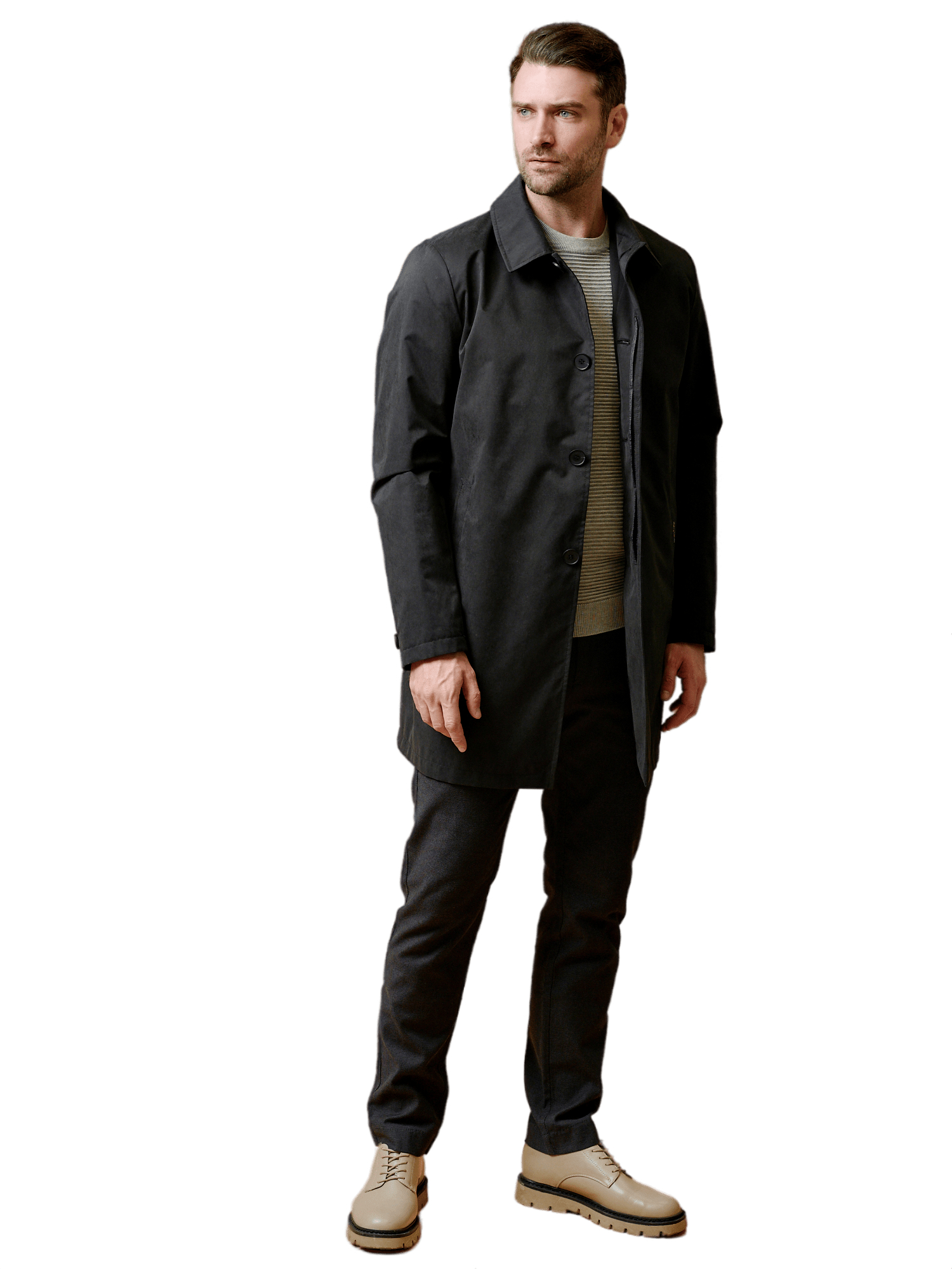 Плащ мужской BAZIONI 1021 M черный 58/176