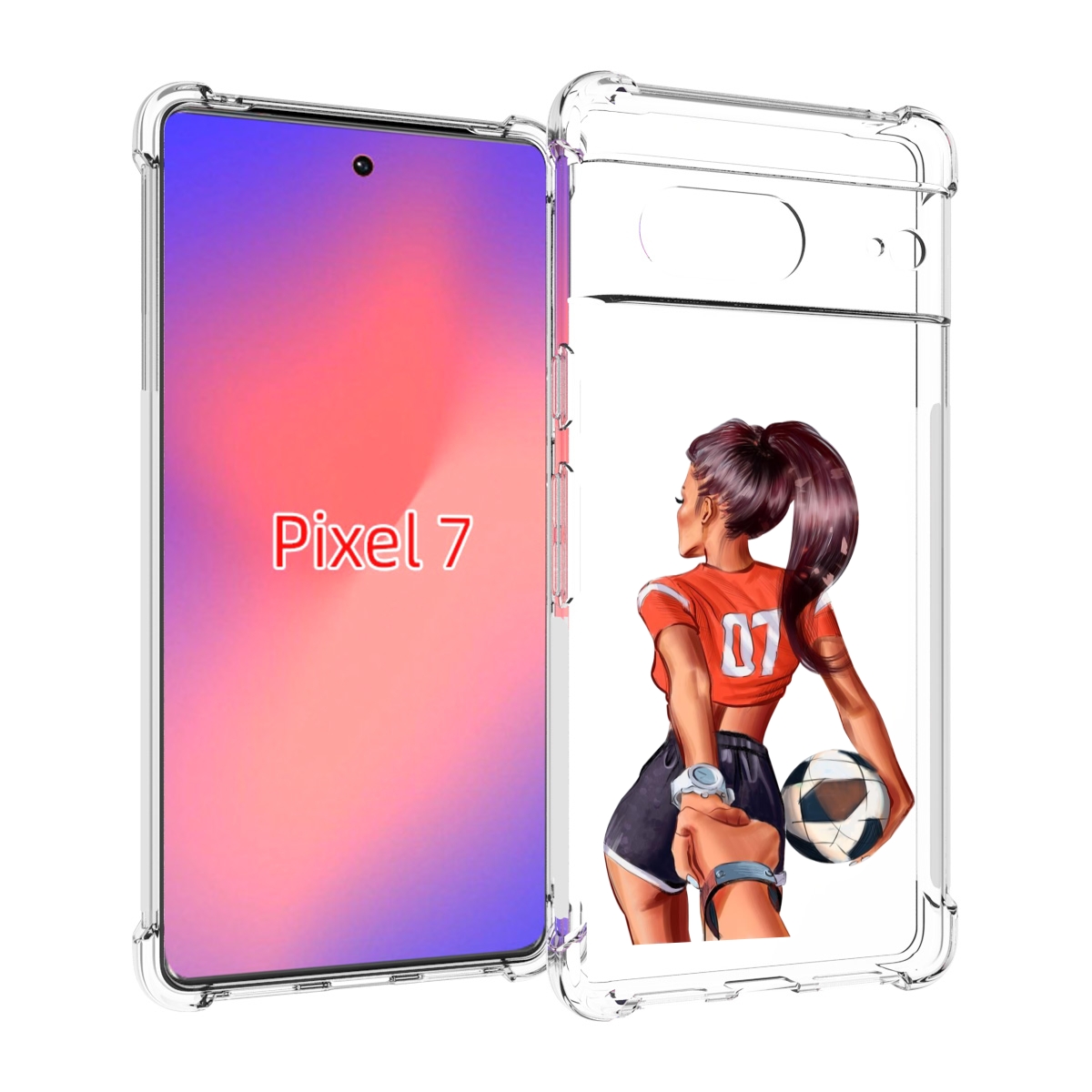 

Чехол Mypads Девушка-Футболистка Женский Для Google Pixel 7, Прозрачный, Tocco