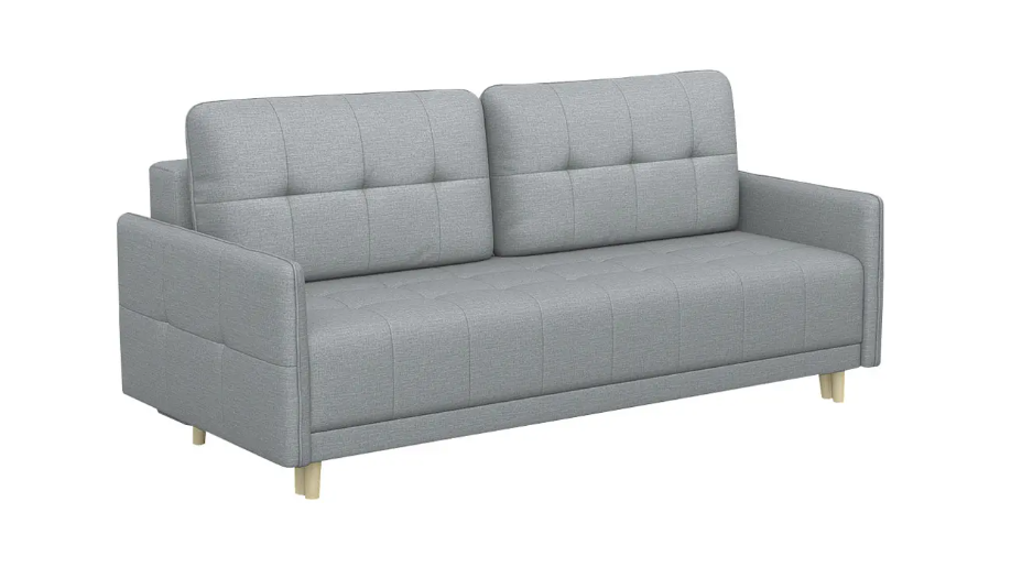фото Прямой диван оксфорд стальной, рогожка элегия