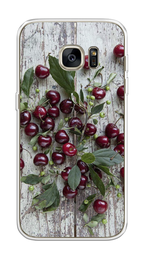 

Чехол на Samsung Galaxy S7 "Вишня", Бордовый;зеленый;серый, 24550-1