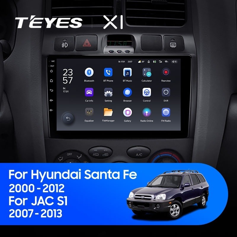 Штатная магнитола Teyes X1 4G 232 Hyundai Santa Fe SM 2000-2012 2540000₽