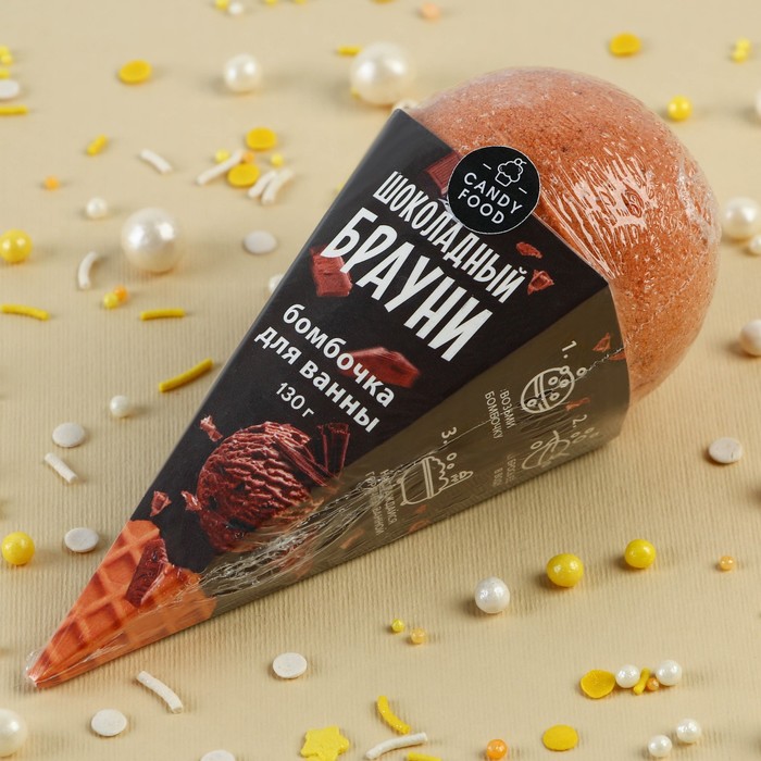 

Бомбочка для ванны Beauty Fox Шоколадный брауни, коричневая 130 г, Коричневый