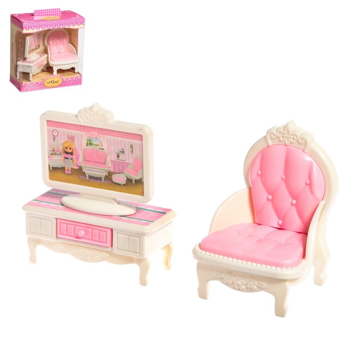 Набор мебели для кукол «Уют-6: телевизор и кресло» телевизор samsung qe85ls03bauxce the frame