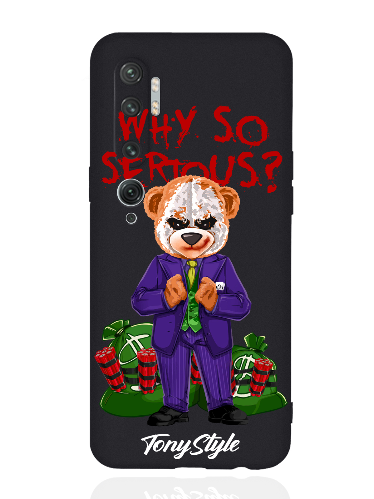 Чехол Tony Style для Xiaomi Mi Note 10/10 Pro Tony Style Why so serious черный