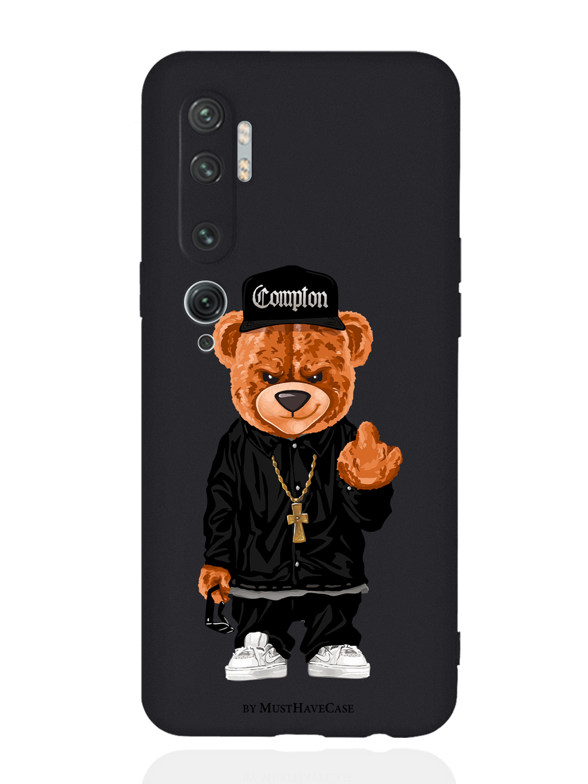 

Чехол MustHaveCase для Xiaomi Mi Note 10/10 Pro Мишка Compton черный, Коричневый;черный;белый
